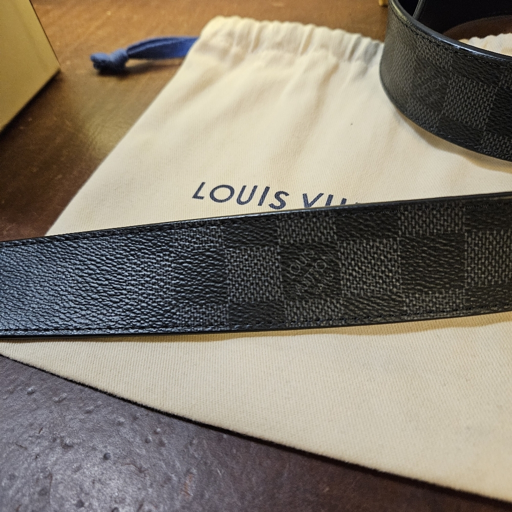 Louis Vuitton Men's Damier Graphite Belt 95cm, Size 38 - Picture 2 of 8